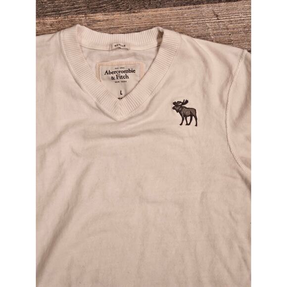 Mens abercrombie & Fitch muscle fitted v neck knit sweater y2k preppy cotton - Picture 2 of 8